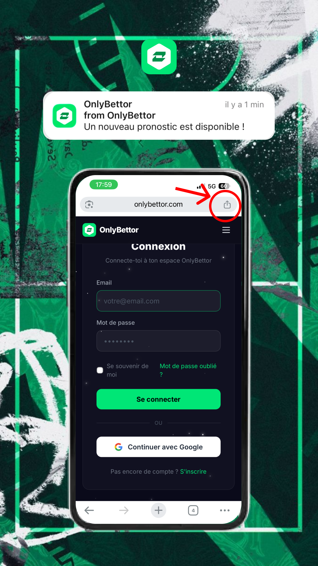 Étape 1 : Appuie sur Partager