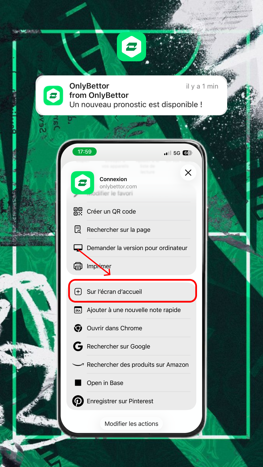 Étape 2 : Sur l'écran d'accueil